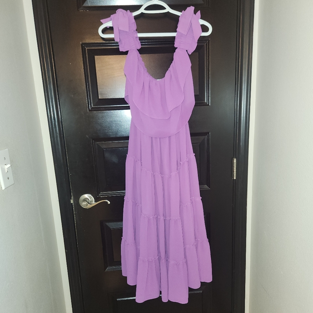 MISA LA- Elegant Purple Sleeveless Dress